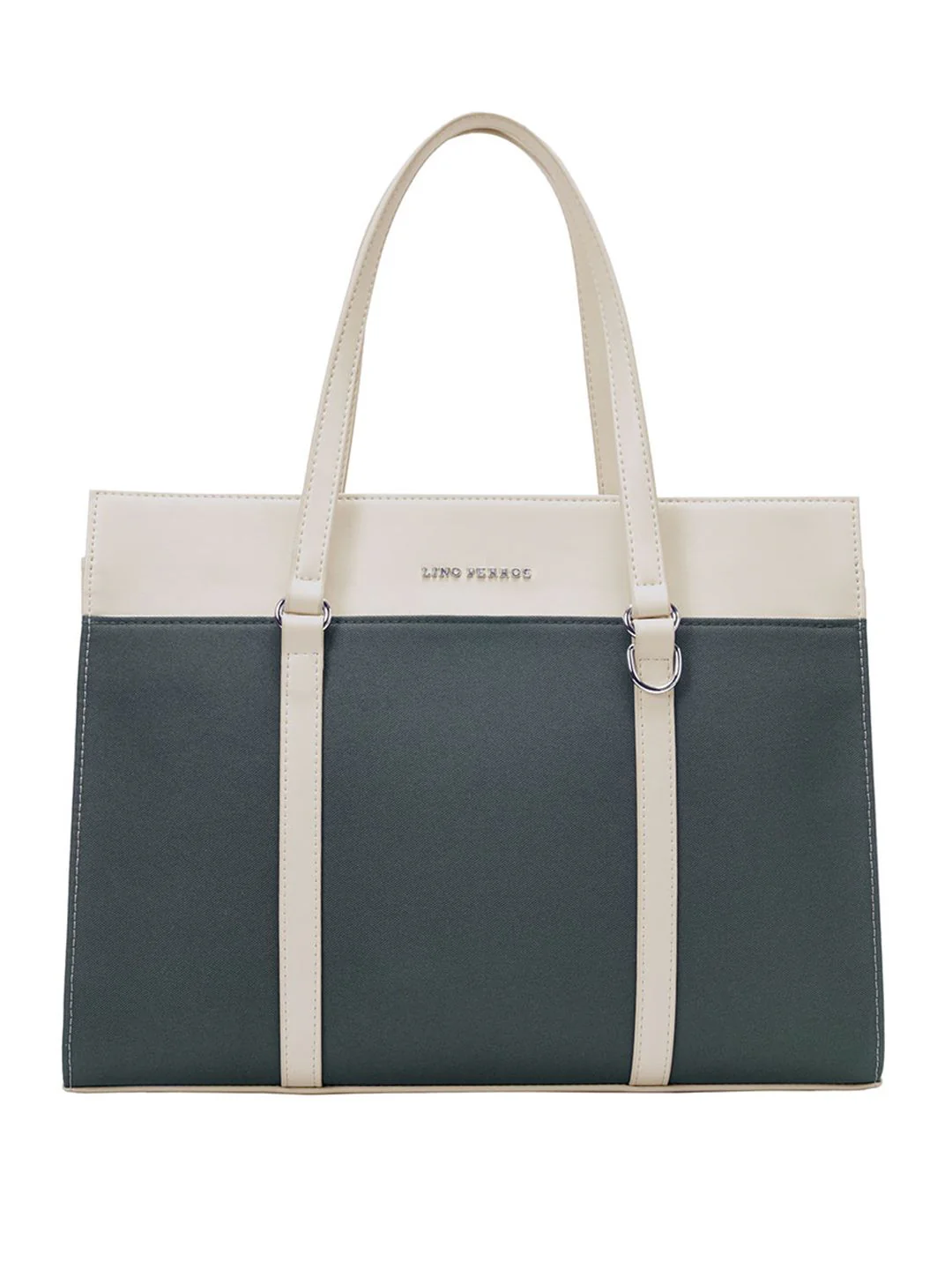 Lino Perros Structured Colorblocked Shoulder Bag With Padded Laptop Sleeve