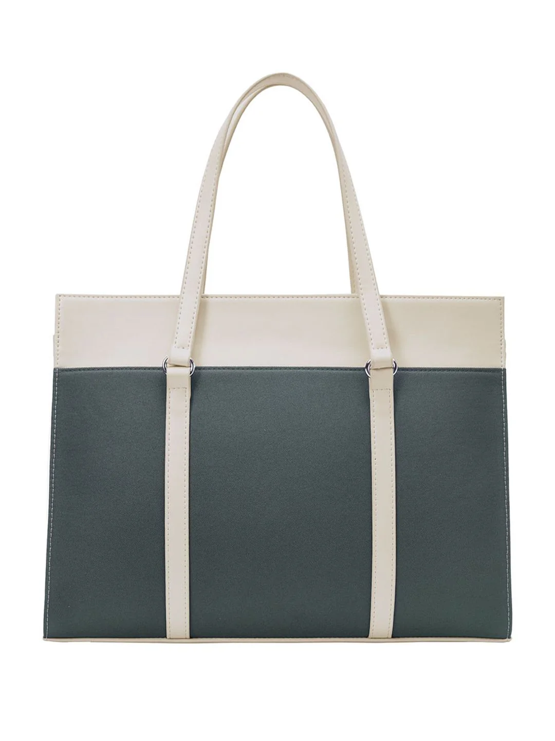 Lino Perros Structured Colorblocked Shoulder Bag With Padded Laptop Sleeve - Image 3