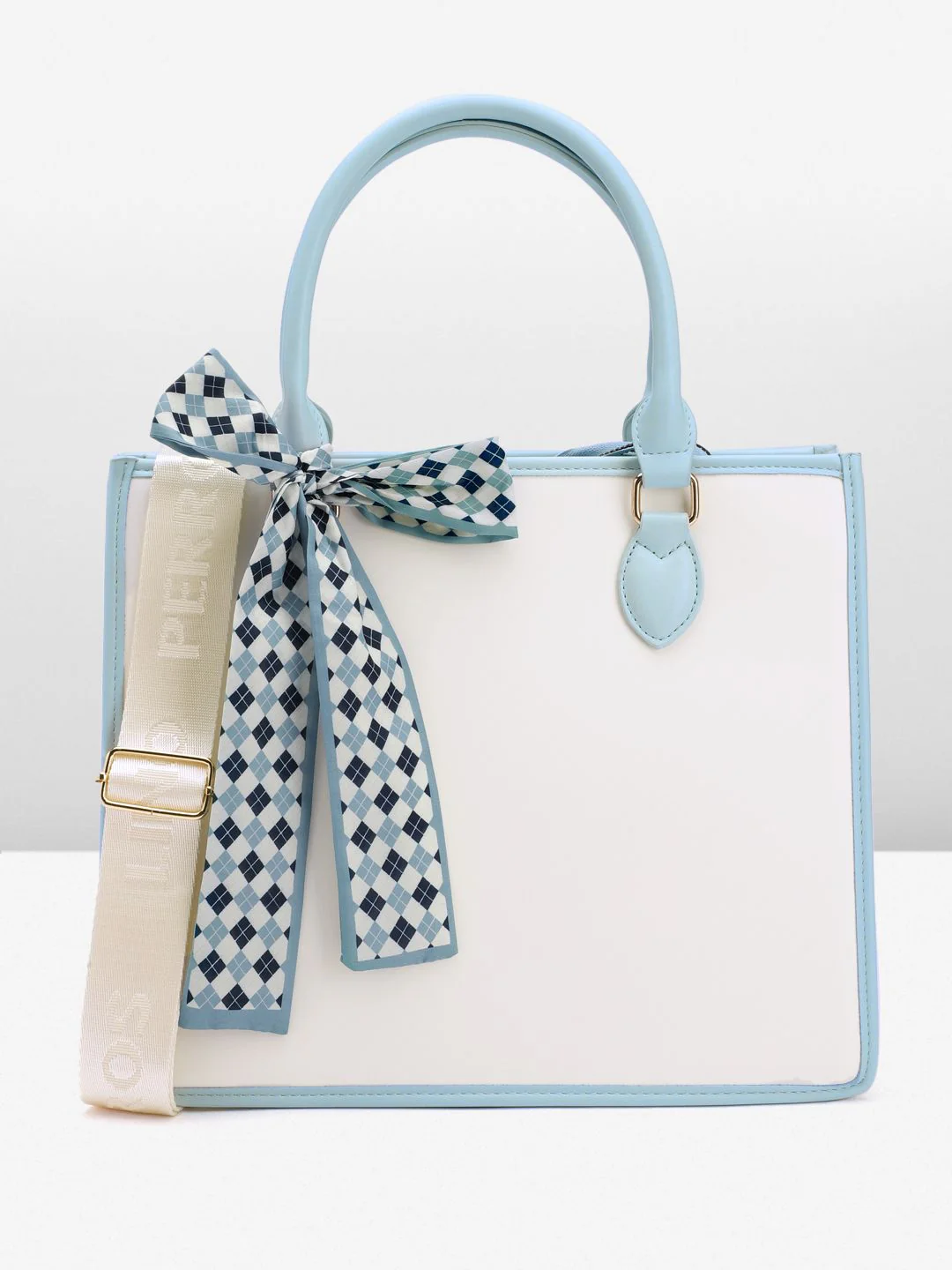 Lino Perros Structured Handheld Bag with Bow Detail - Image 2