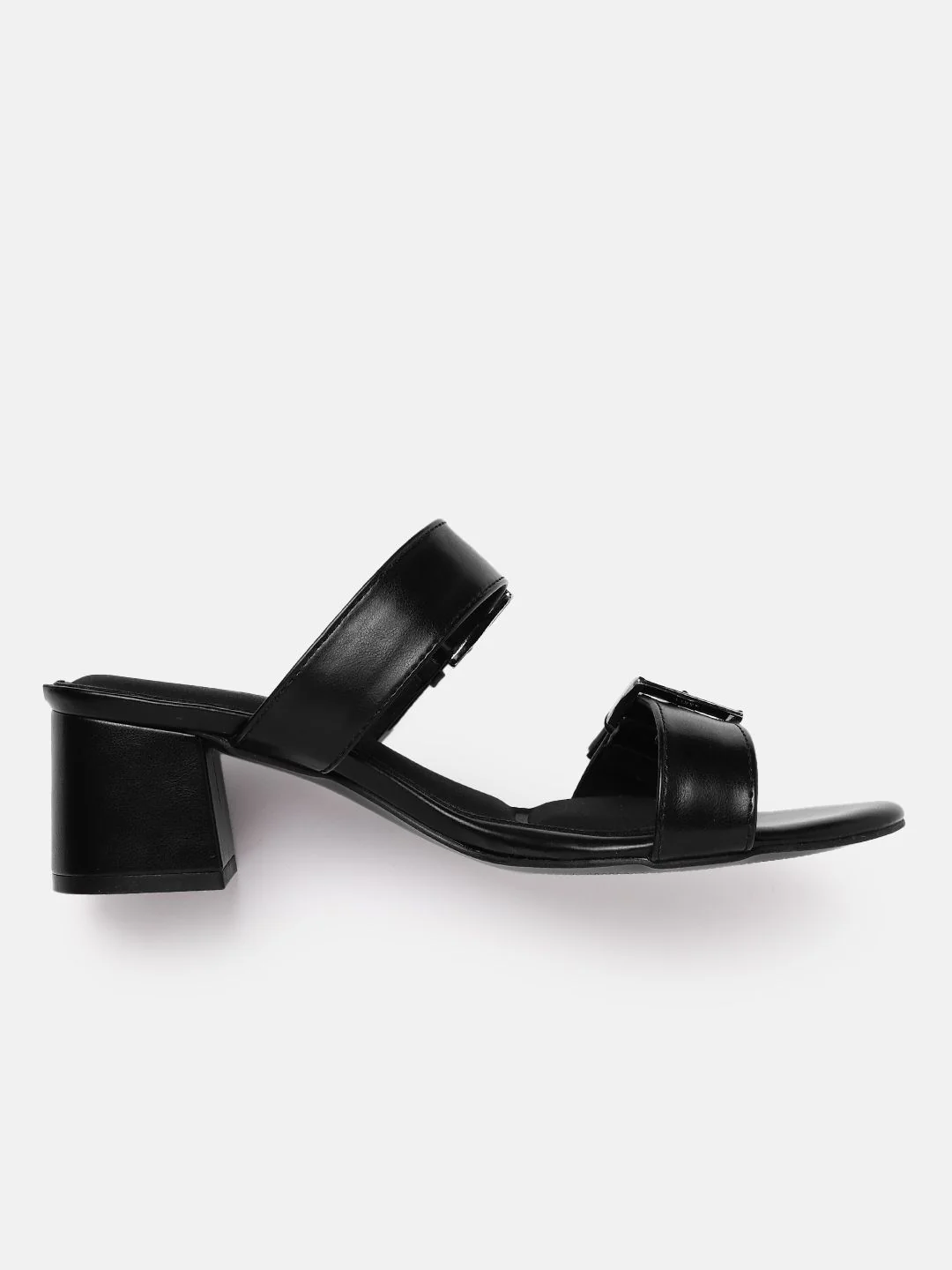 Lino Perros Women Double Strap Block Heels with Buckle Detail - Image 2