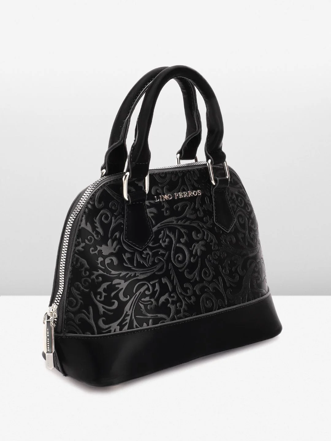 Lino Perros Women Floral Textured Structured Handheld Bag - Image 2