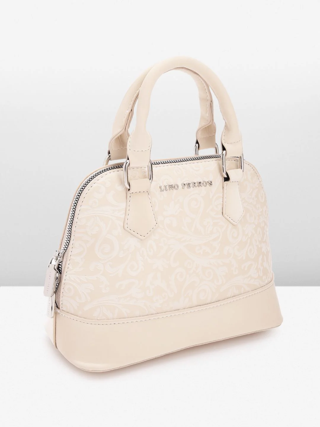 Lino Perros Women Floral Textured Structured Handheld Bag - Image 2