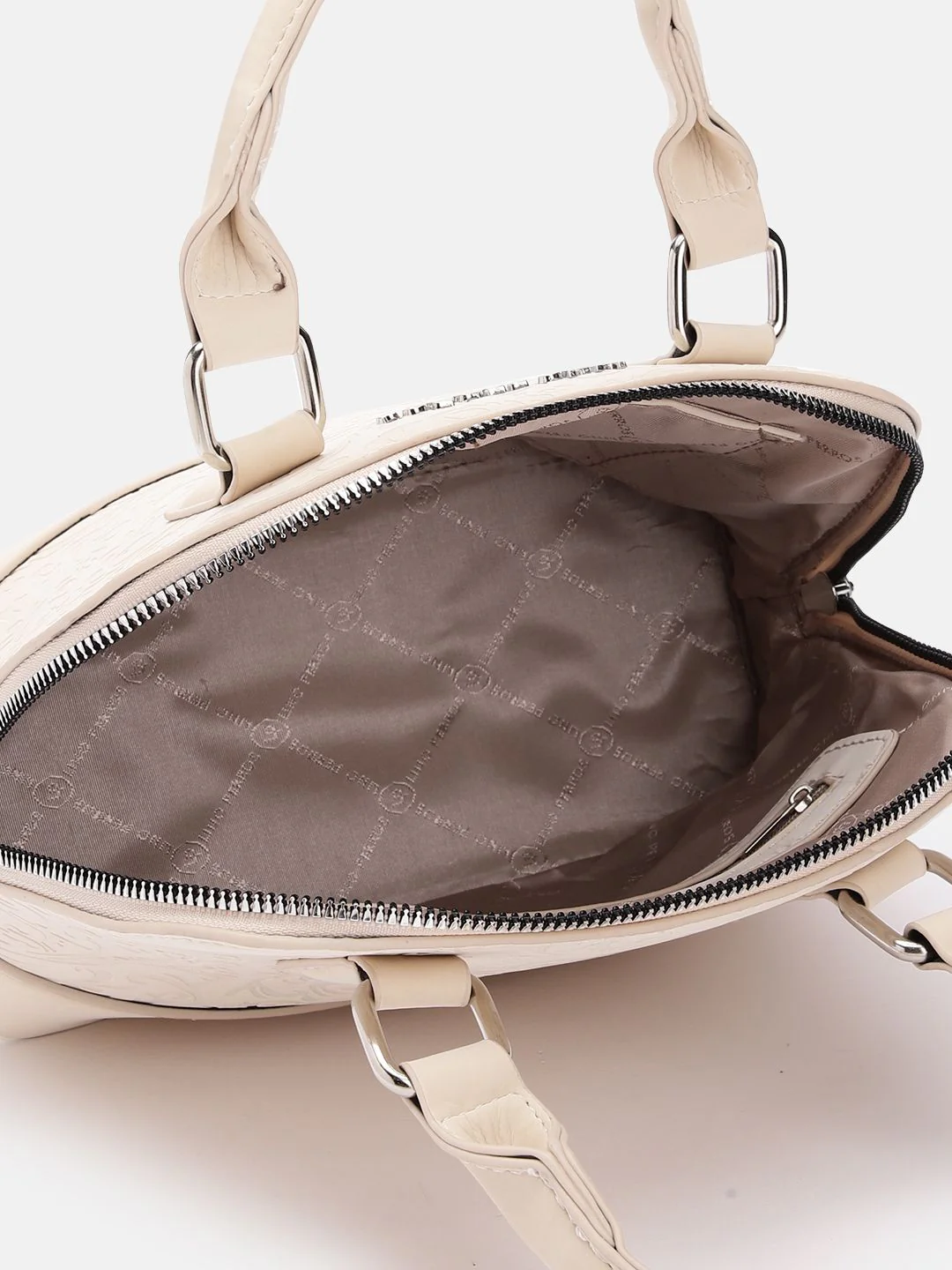 Lino Perros Women Floral Textured Structured Handheld Bag - Image 4