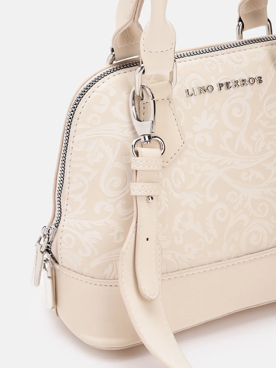 Lino Perros Women Floral Textured Structured Handheld Bag - Image 7