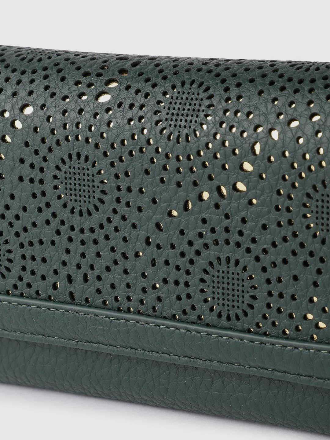 Lino Perros Women Laser Cut Detail Three Fold Wallet - Image 7