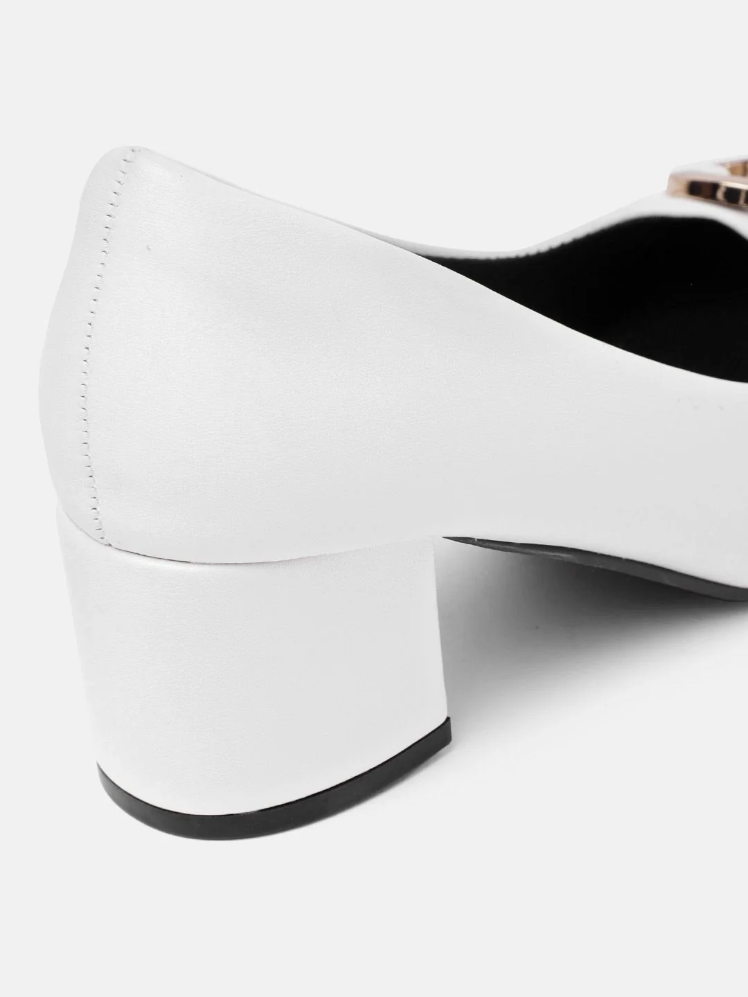 Lino Perros Women Metallic Detail Block Heel Pumps - Image 5