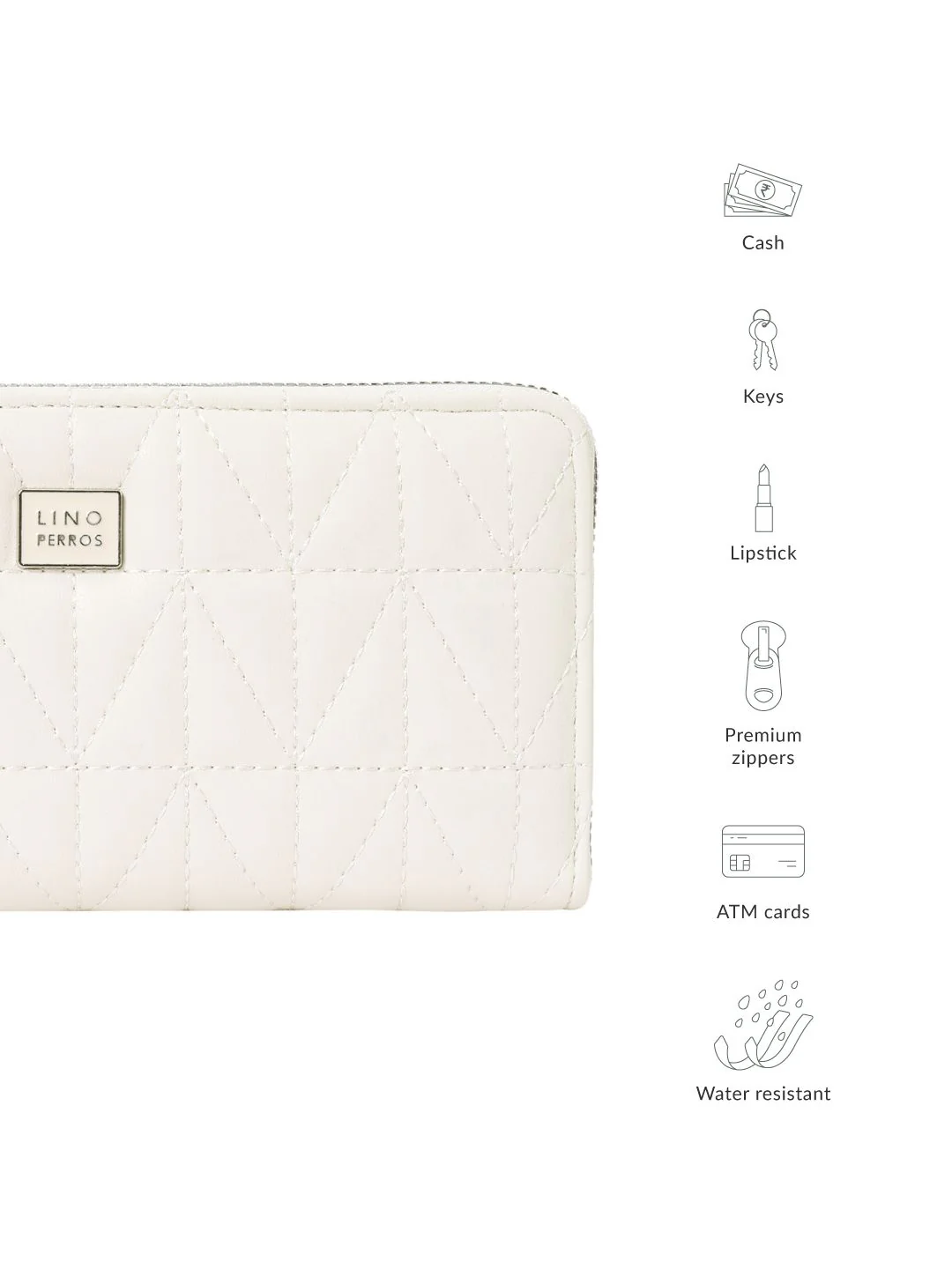Lino Perros Women Quilted Zip Around Wallet - Image 6