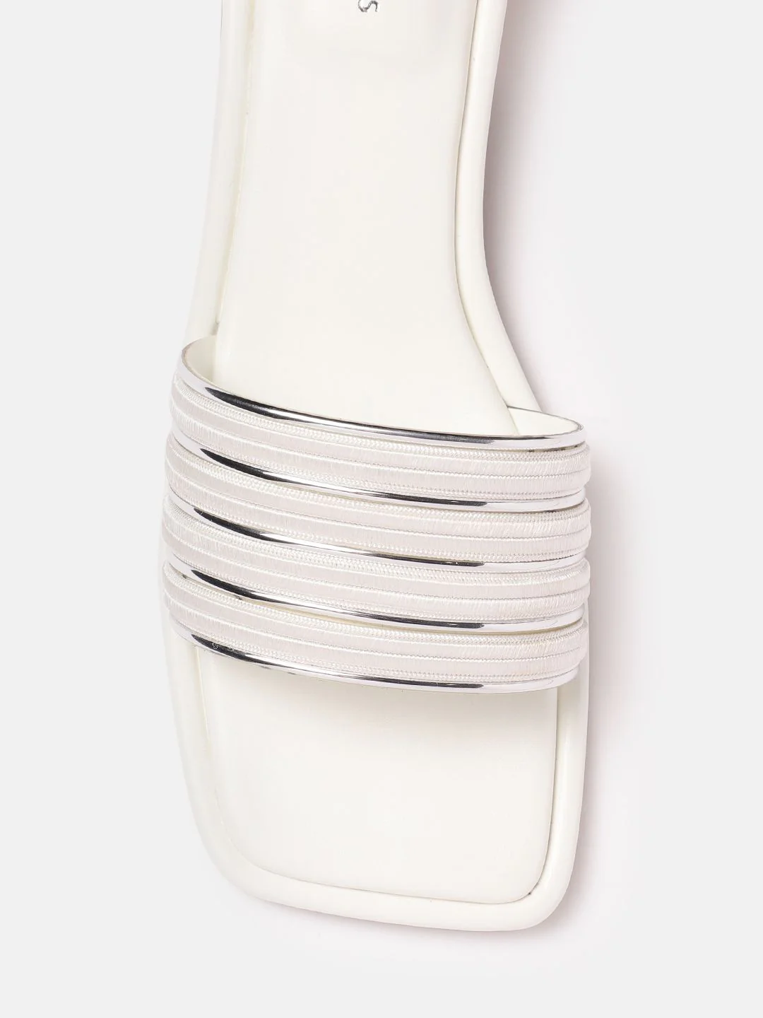 Lino Perros Women Striped Open Toe Flats - Image 4