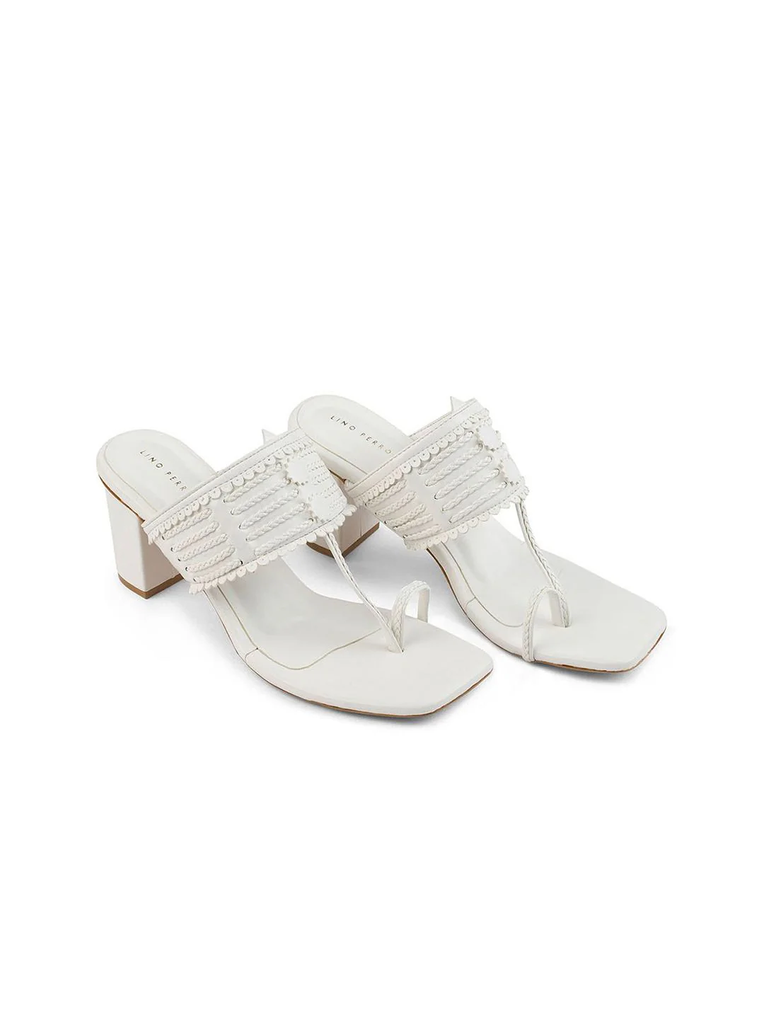 Lino Perros Women Woven Design Block Mules - Image 2