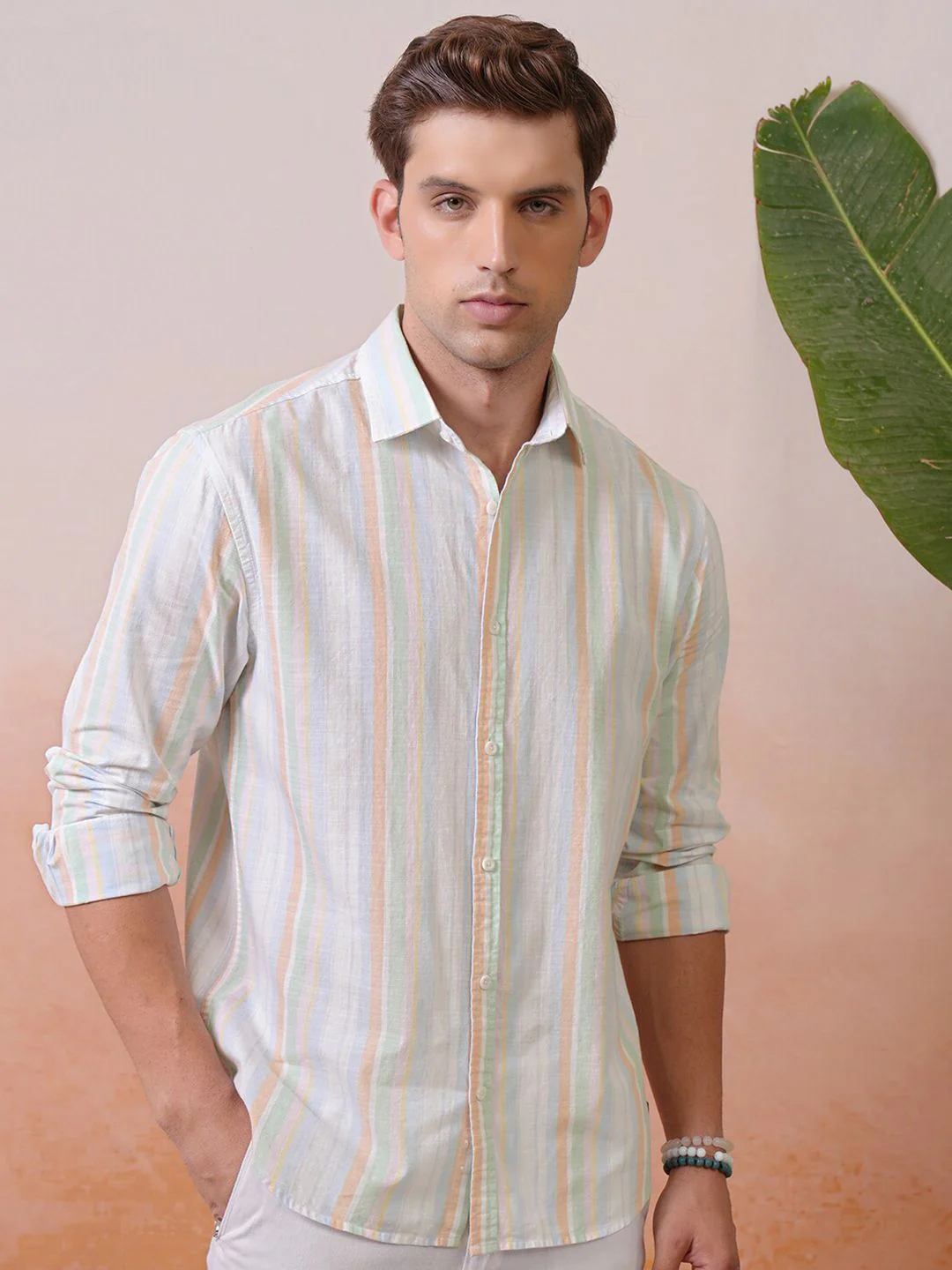"Locomotive Premium Men Striped Relaxed Shirt"