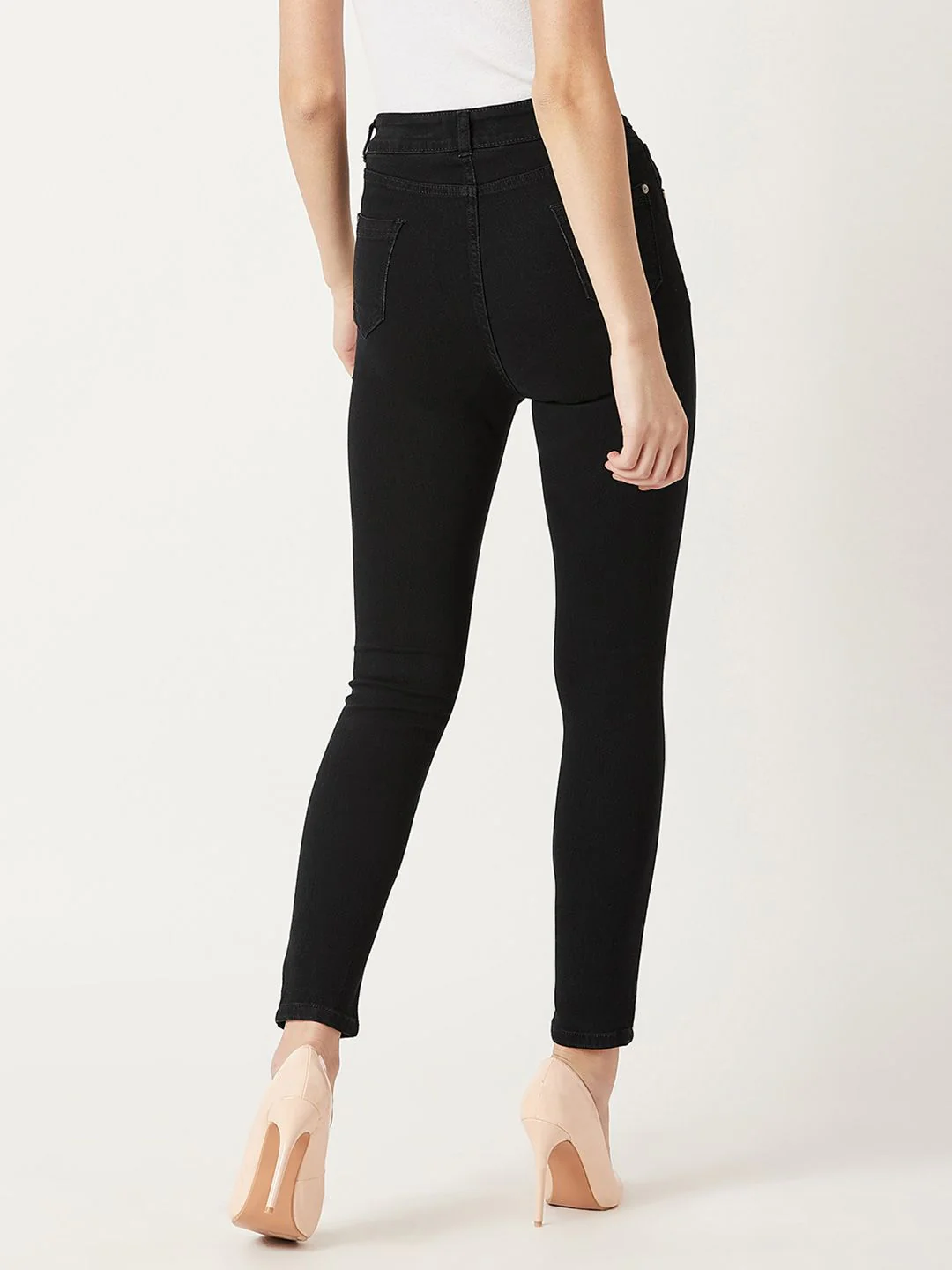 Miss Chase Women Black Skinny Fit High-Rise Clean Look Jeans - Image 5