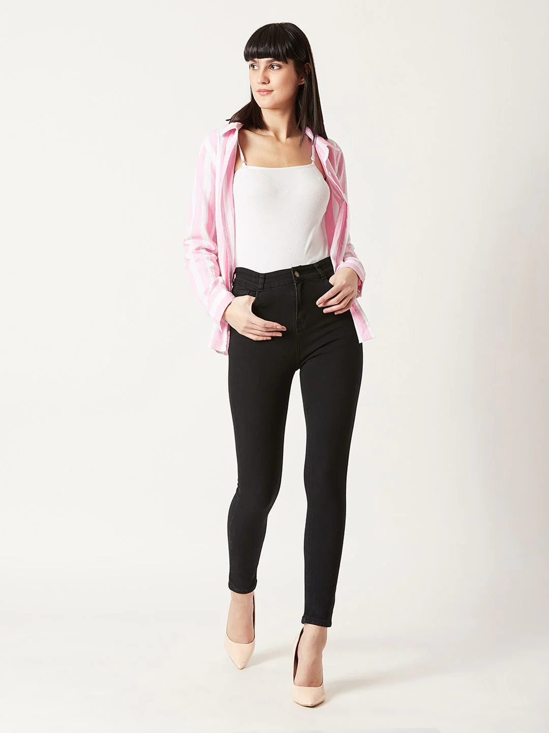 Miss Chase Women Black Skinny Fit High-Rise Clean Look Jeans - Image 6
