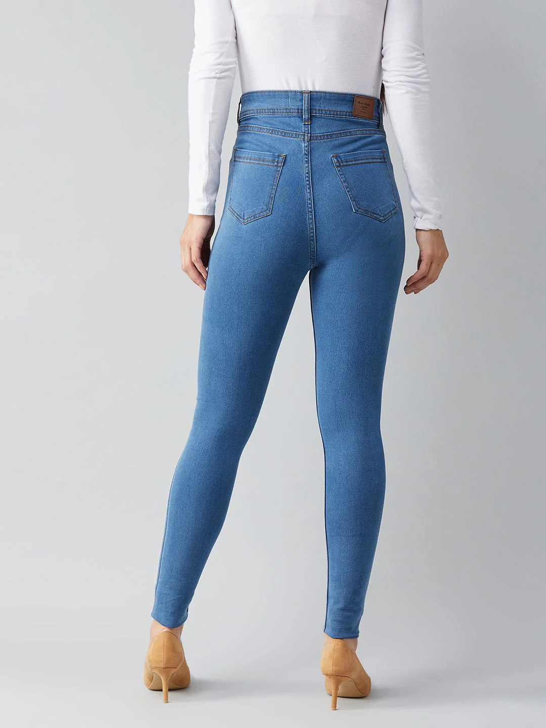 Miss Chase Women Blue Skinny Fit High-Rise Clean Look Jeans - Image 5