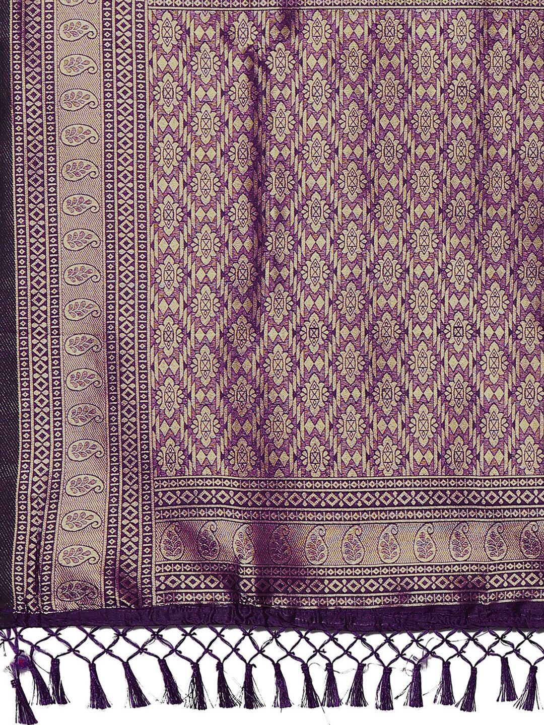 Mitera Ethnic Motifs Zari Silk Blend Banarasi Saree - Image 4