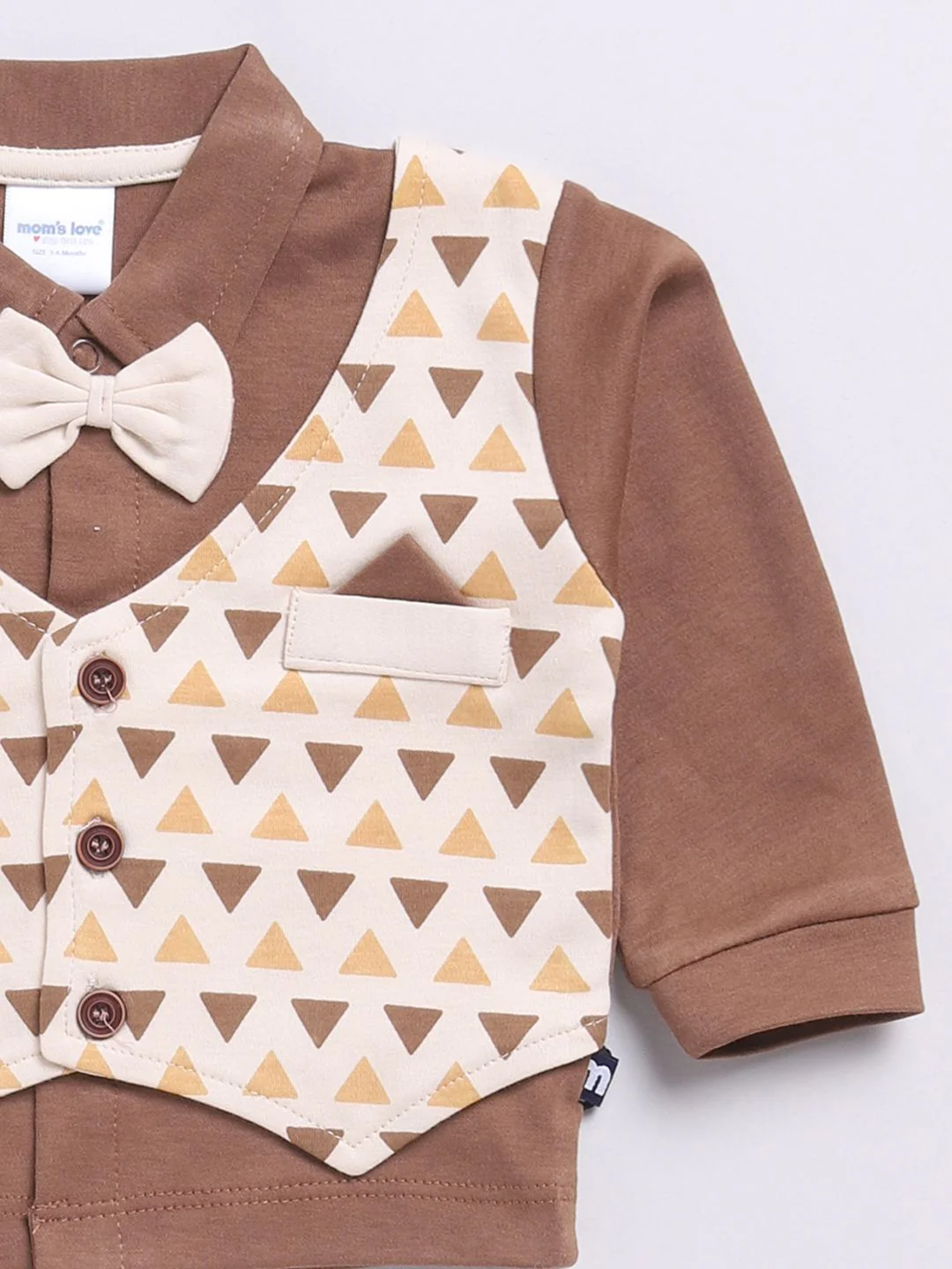 Moms Love Infant Boys Printed Pure Cotton Shirt with Joggers - Image 3