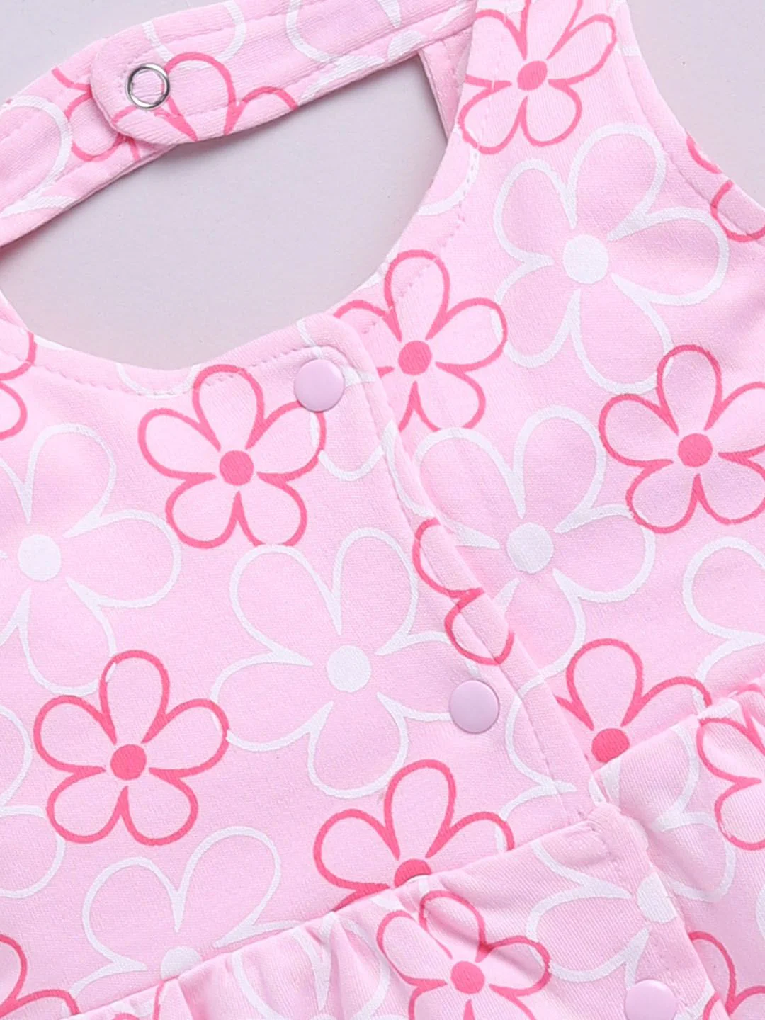Moms Love Infant Girls Floral Print Pure Cotton Fit & Flare Dress - Image 3