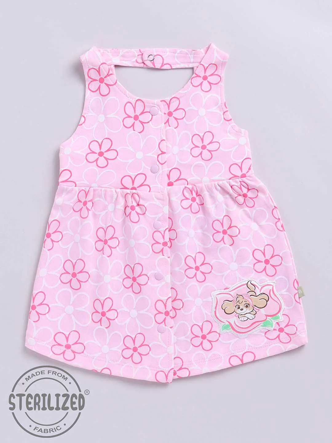 Moms Love Infant Girls Floral Print Pure Cotton Fit & Flare Dress - Image 6