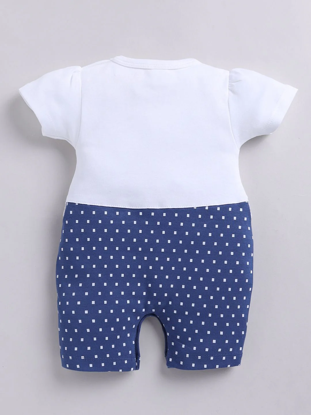 Moms Love Infant Girls Printed Cotton Rompers with Applique Detail - Image 4