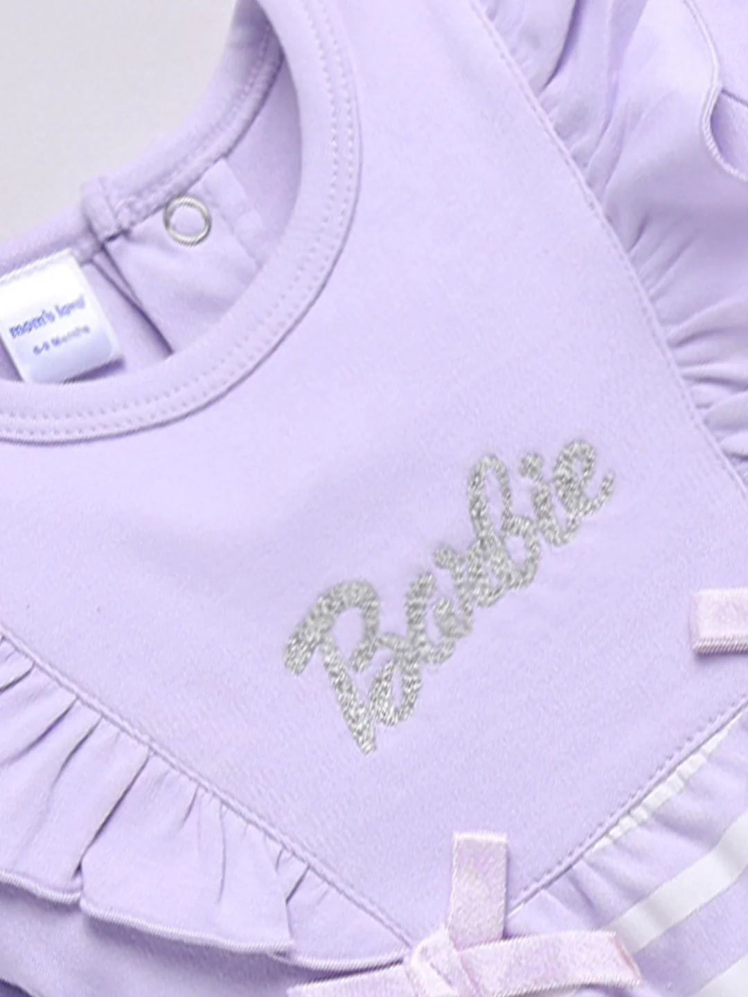 Moms Love Infant Girls Striped Pure Cotton Rompers With Ruffle Detail - Image 3