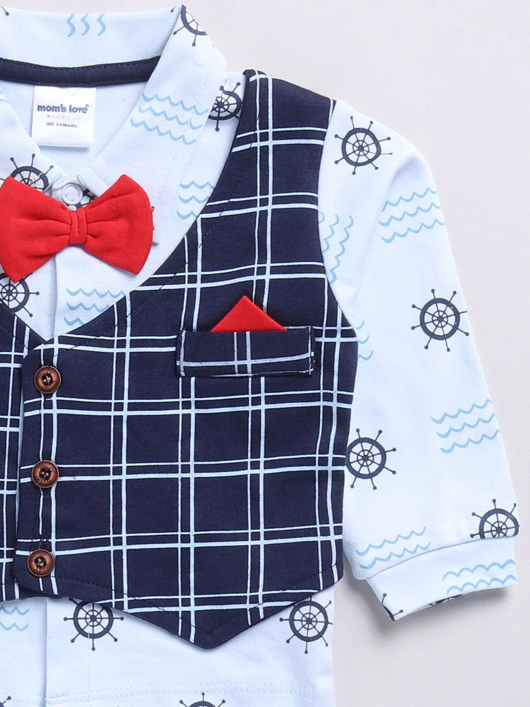 Moms Love Infants Boys Checked Shirt with Trousers - Image 4