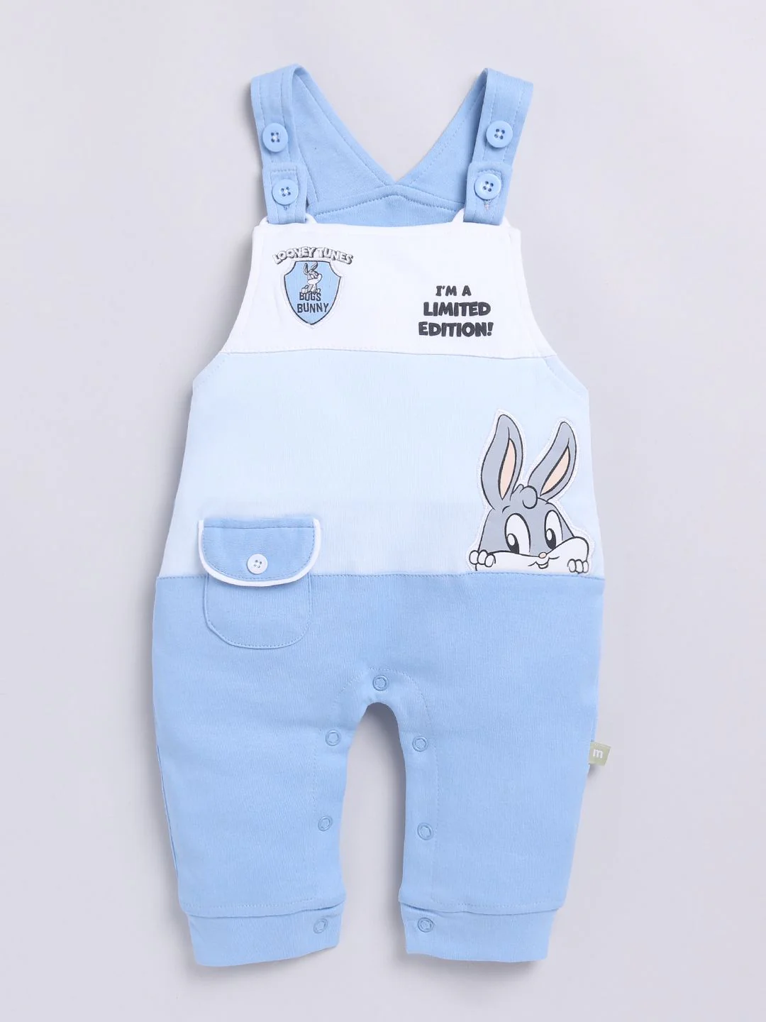 Moms Love Infants Boys Pure Cotton Applique Detail Dungaree With T-Shirt - Image 4