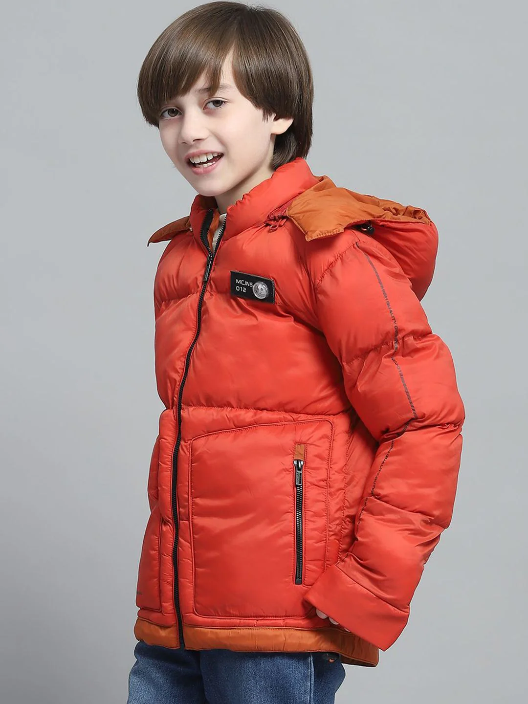 Monte Carlo Boys Hooded Solid Casual Lightweight Puffer Jacket - Image 5