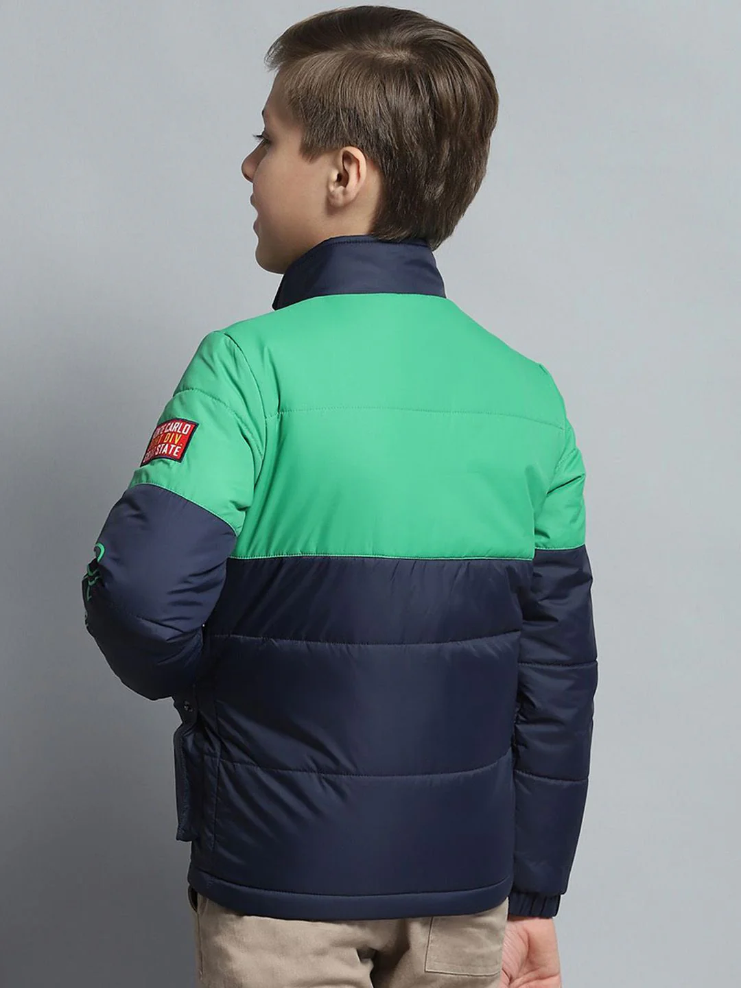 Monte Carlo Boys Mock Collar Colourblocked Casual Lightweight Padded Jacket - Image 4