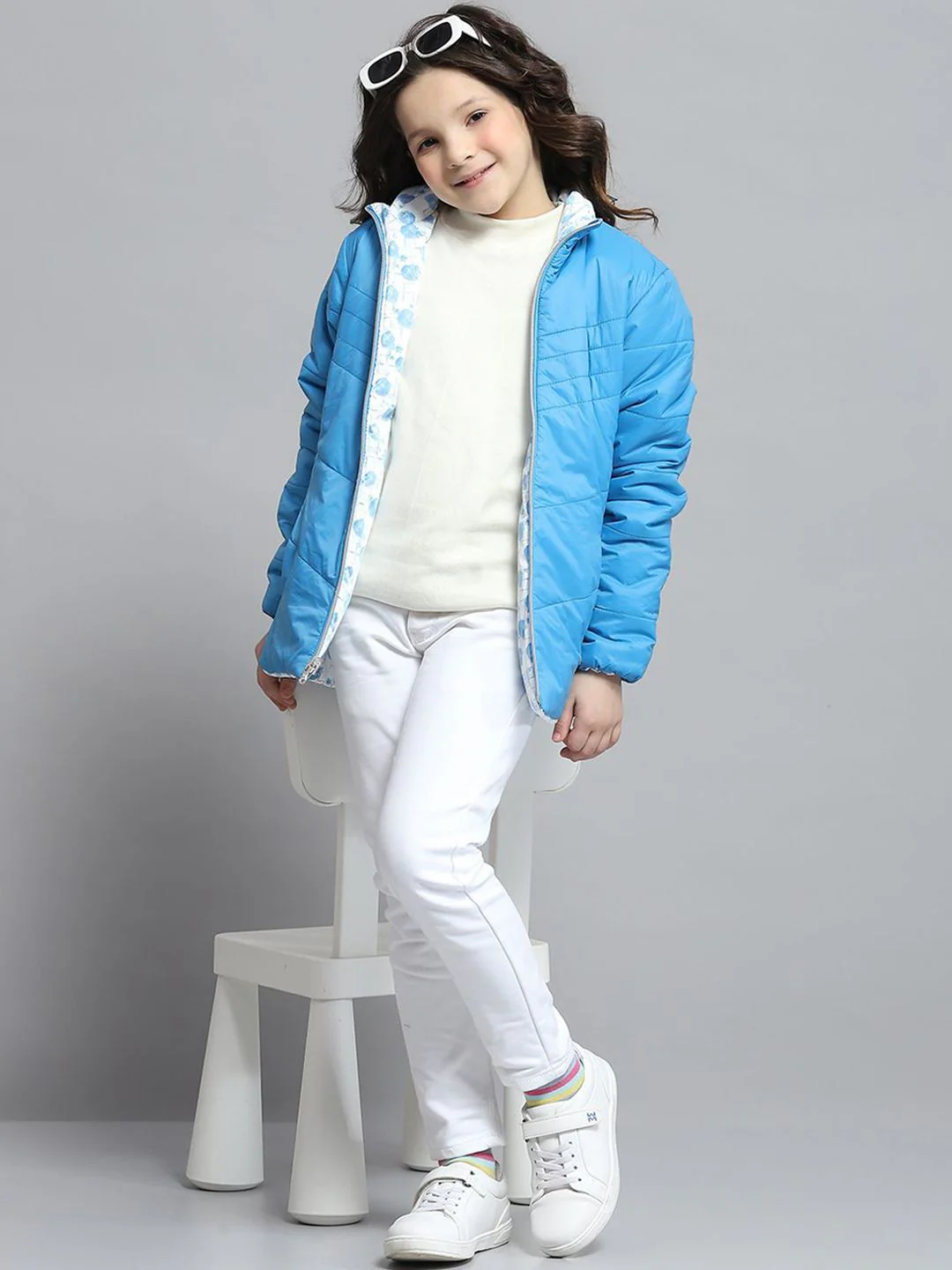 Monte Carlo Girls Mock Collar Solid Casual Reversible Padded Jacket - Image 6