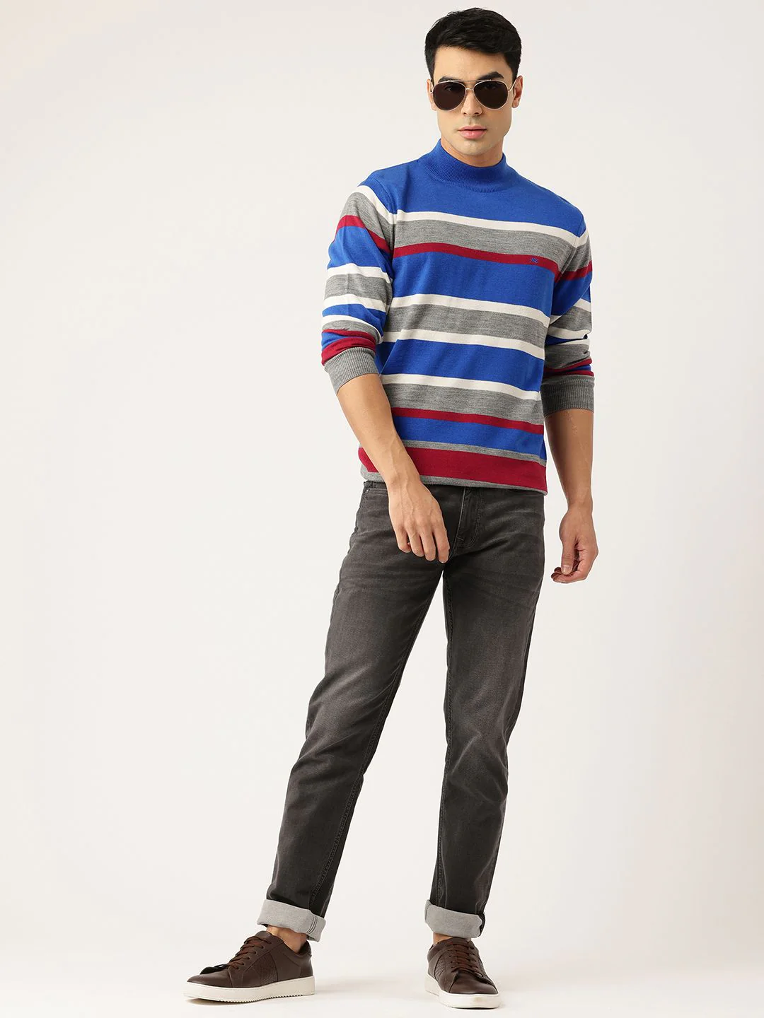 Monte Carlo High Neck Striped Pullover - Image 4
