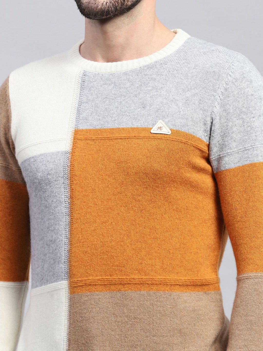 Monte Carlo Men Colourblocked Woollen Pullover - Image 2