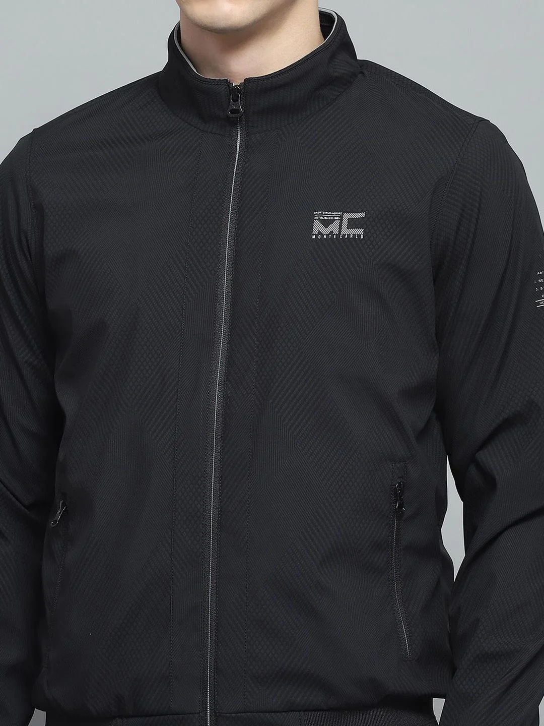 Monte Carlo Men Mock Collar Solid Casual Lightweight Bomber Jacket - Image 2