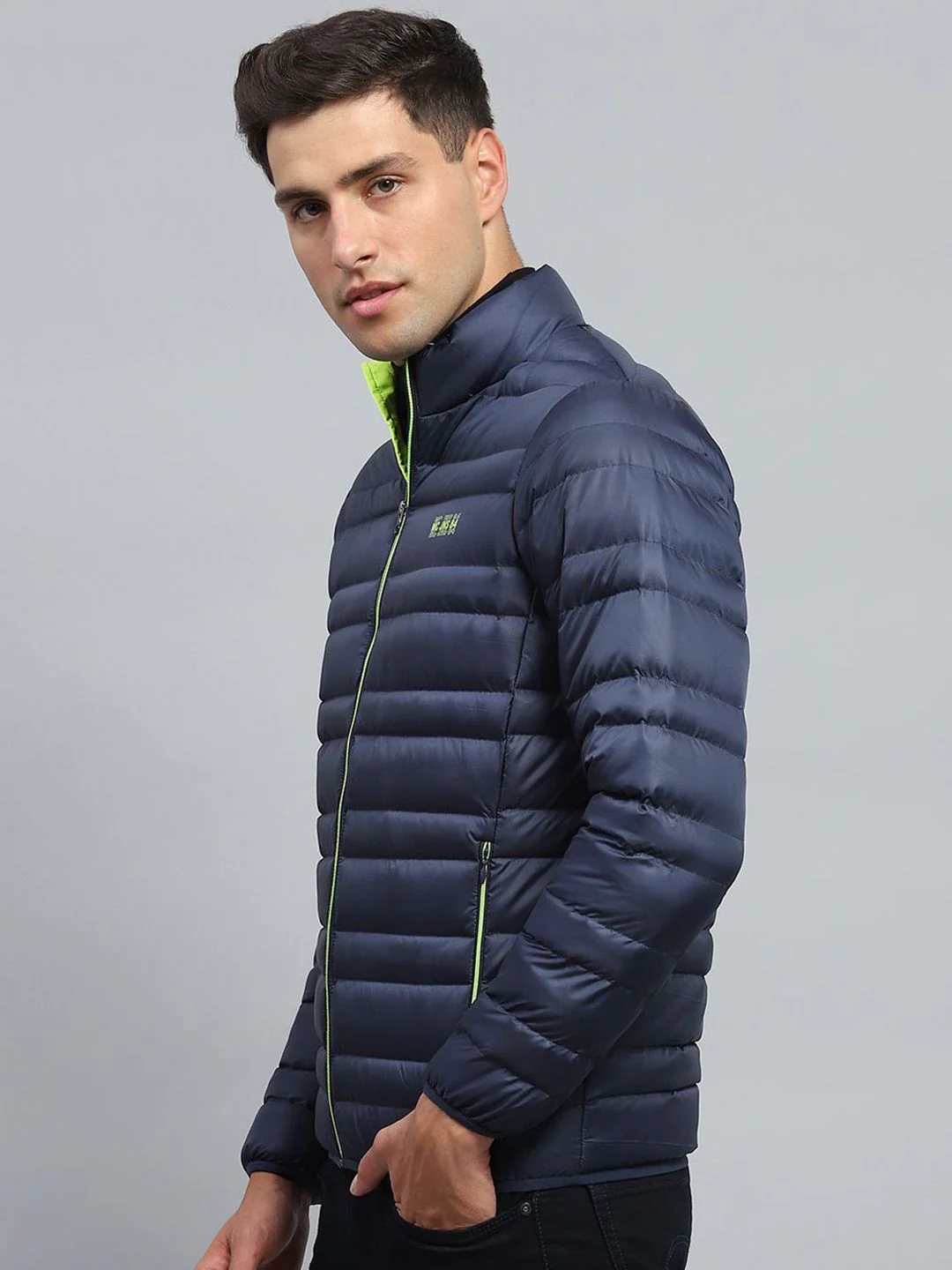 Monte Carlo Men Mock Collar Solid Casual Puffer Jacket - Image 5