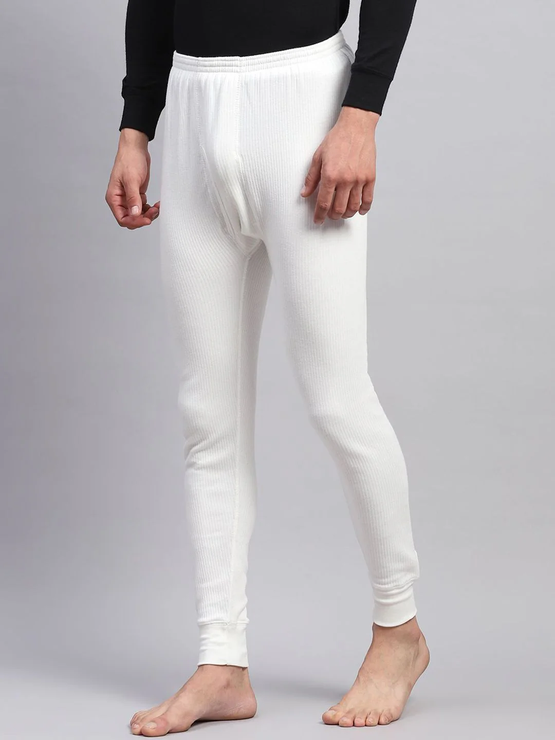 Monte Carlo Men Ribbed Mid-Rise Cotton Thermal Bottoms - Image 3