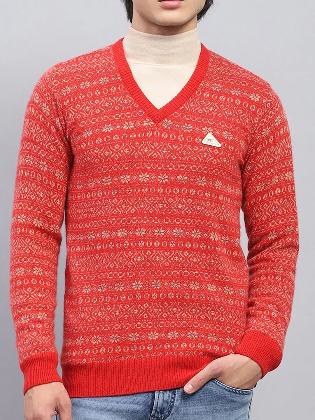 Monte Carlo Men V-Neck Woollen Pullover - Image 2