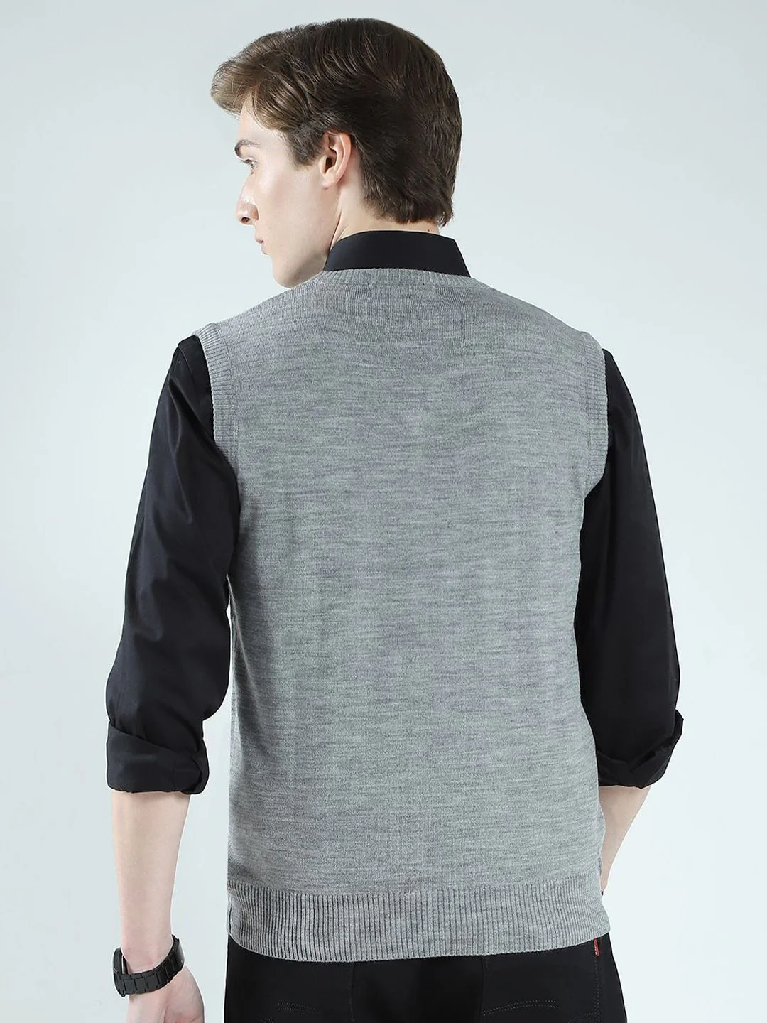 Monte Carlo Men V-Neck Woollen Sweater Vest - Image 4