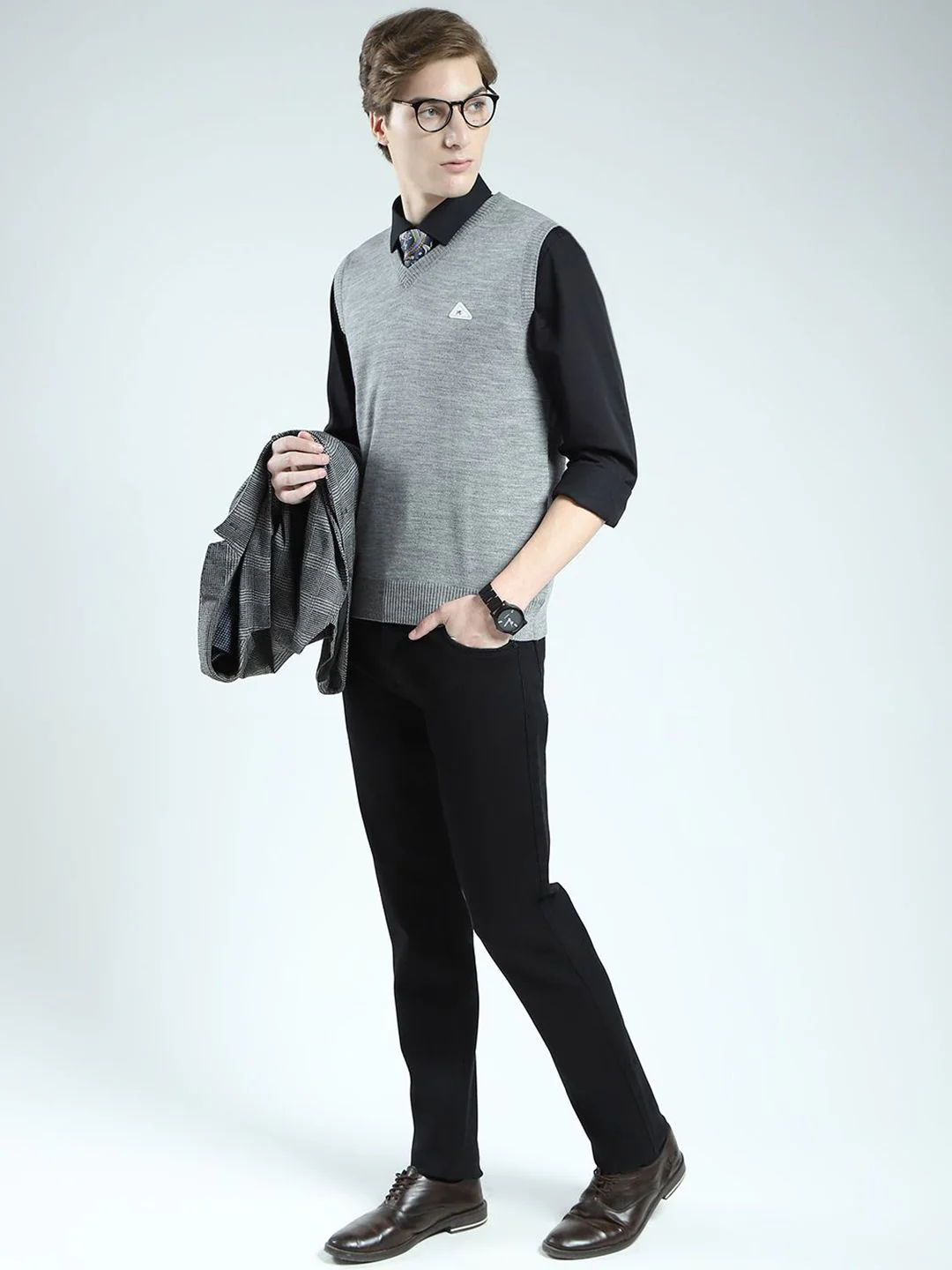 Monte Carlo Men V-Neck Woollen Sweater Vest - Image 6