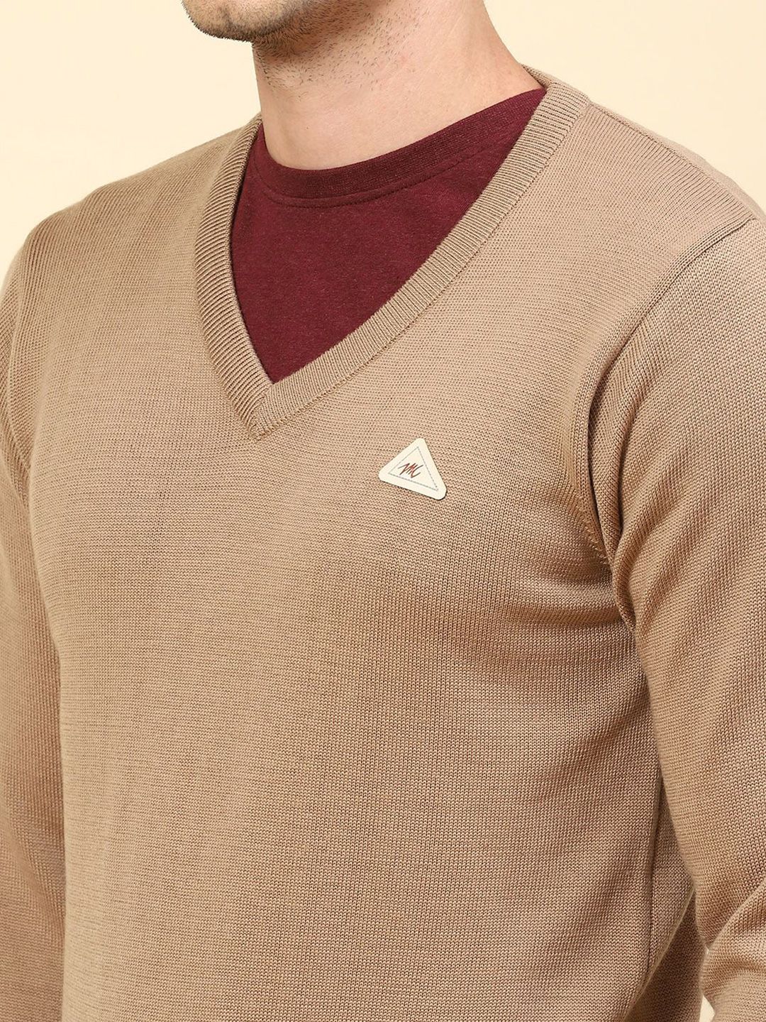 Monte Carlo Men Woollen  V Neck Long Sleeves Pullover Sweater - Image 2