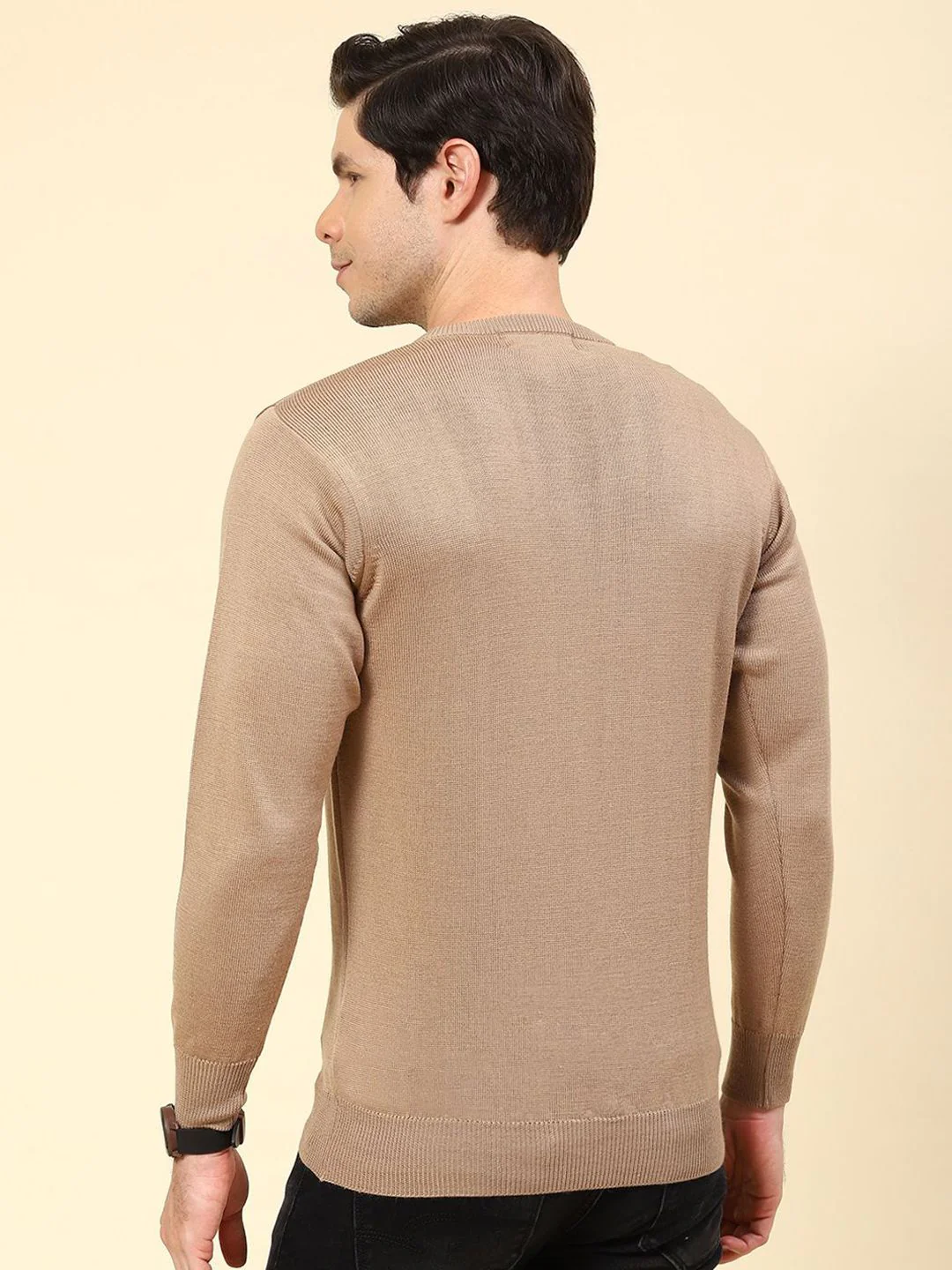 Monte Carlo Men Woollen  V Neck Long Sleeves Pullover Sweater - Image 4