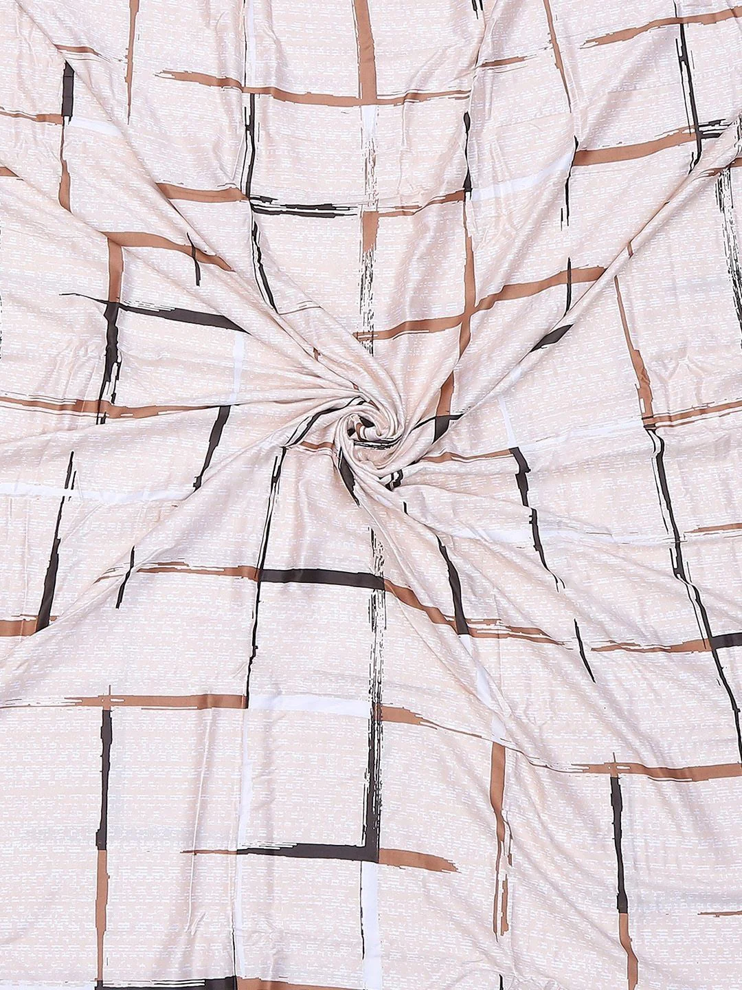 Monte Carlo Peach-Coloured & Brown Geometric Mild Winter 210 GSM Double Bed Duvet - Image 5