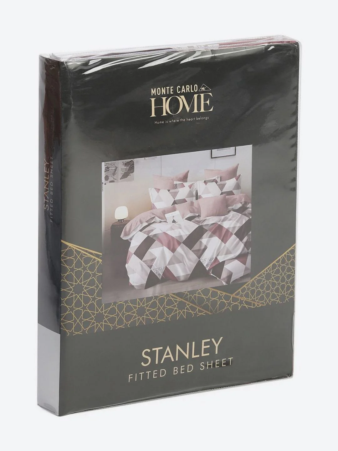 Monte Carlo Peach-Coloured & White Geometric 144 TC King Bedsheet Set 1.85 m x 1.95 m - Image 6