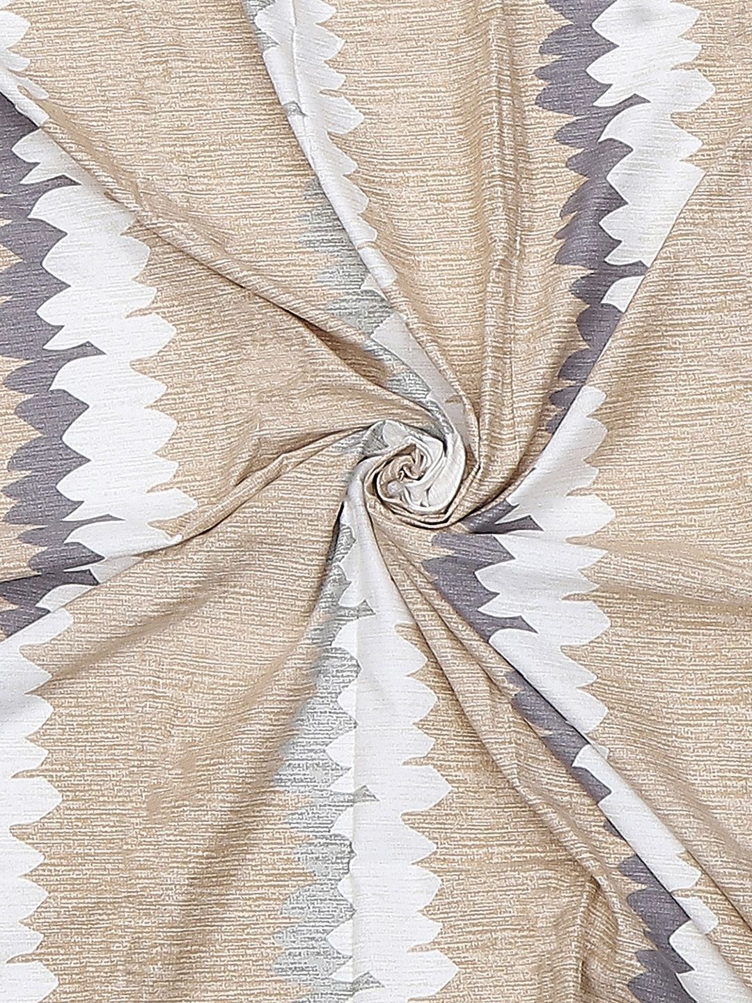Monte Carlo Pixel Beige & Grey Printed 120 TC Single Bedsheet Set 1.52 m x 2.30 m - Image 4