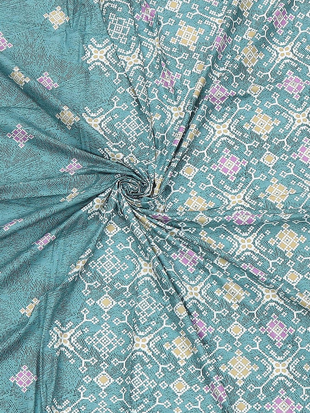 Monte Carlo Sea Green & Pink Printed 144 TC Single Bedsheet Set 2.29 m x 1.52 m - Image 4