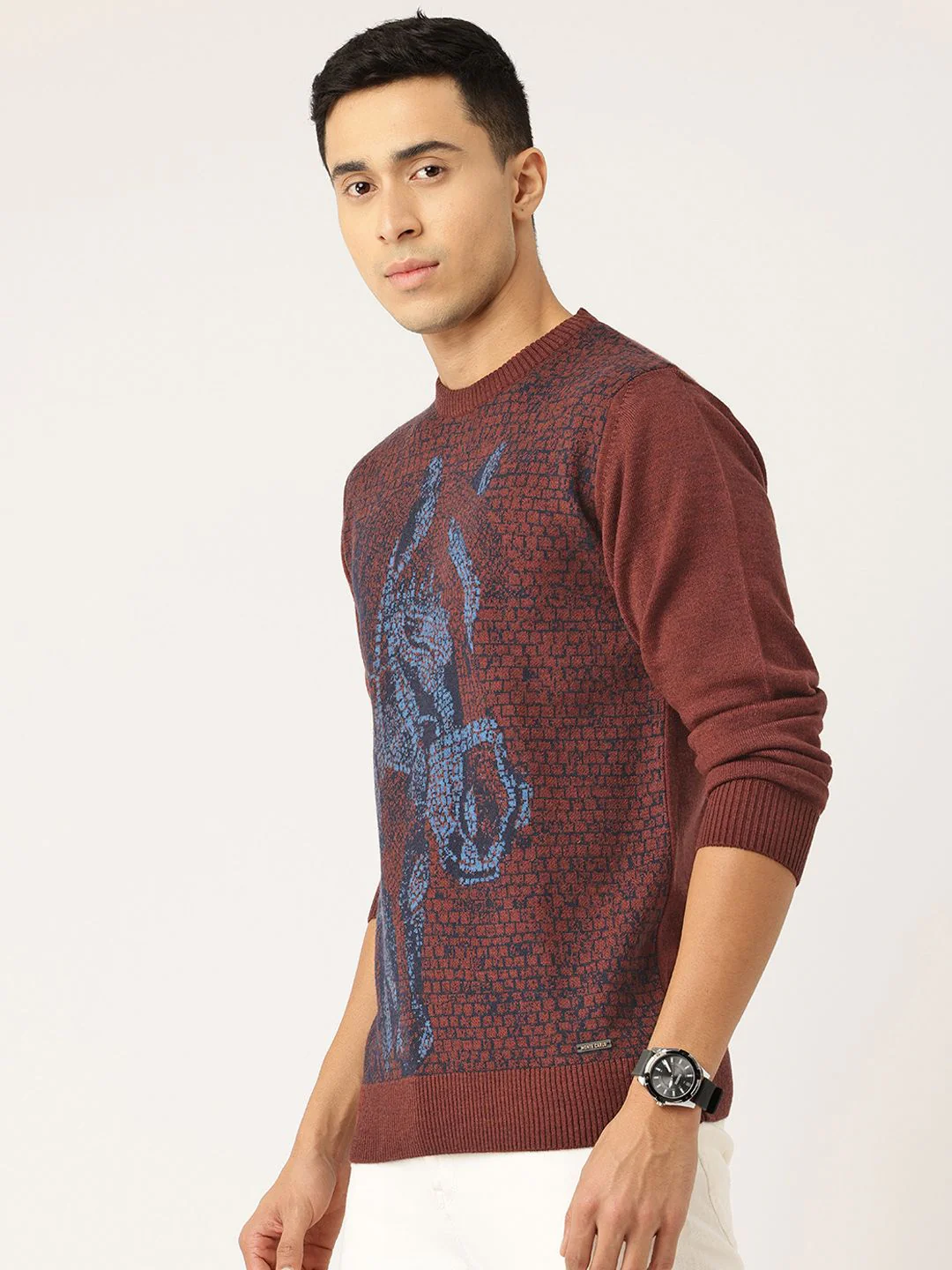 Monte Carlo Self Design Woollen Pullover - Image 3