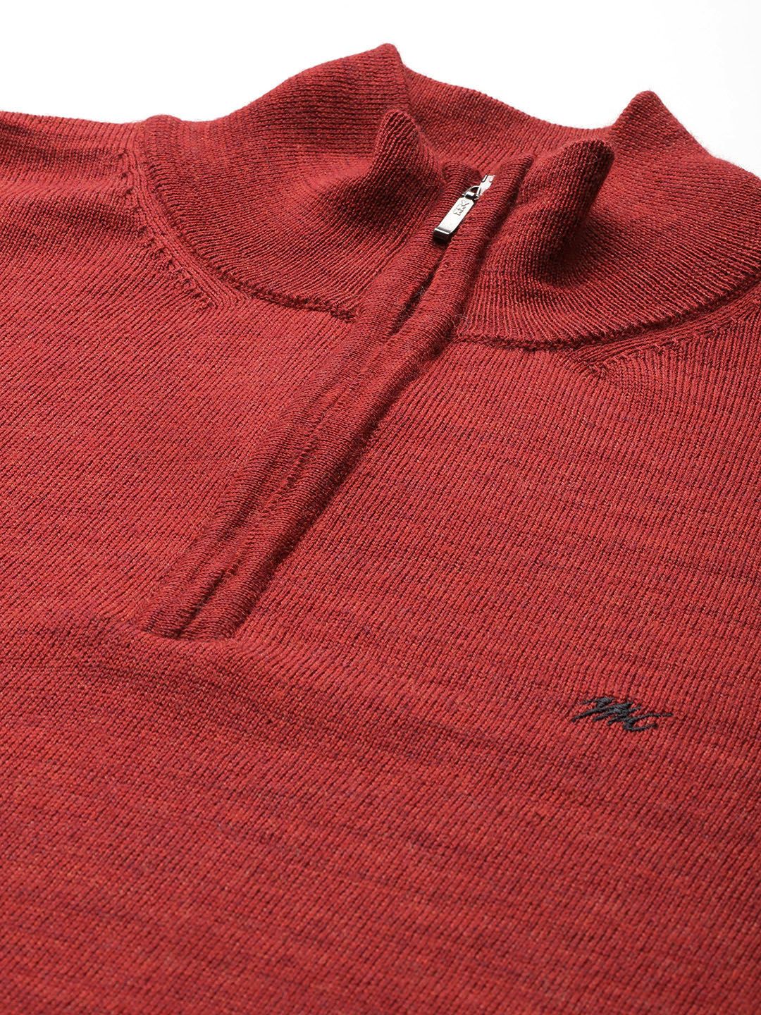 Monte Carlo Solid Woollen Pullover with Mock Collar - Image 2