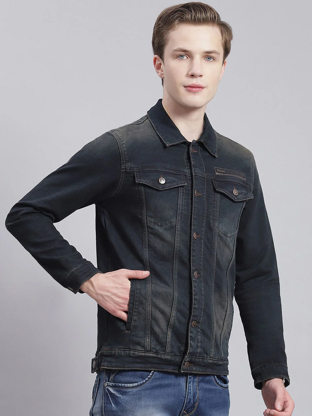 Monte Carlo Spread Collar Lightweight Denim Jacket - Image 3