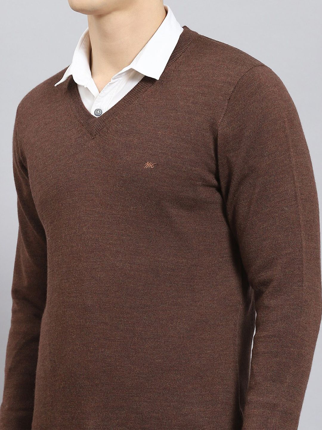 Monte Carlo V-Neck Pure Woollen Pullover - Image 2