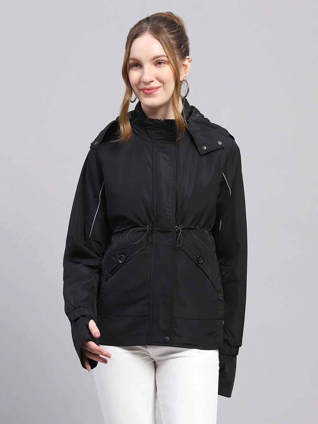 Monte Carlo Water Repellent Toggle Waist Hooded Tailored Jacket