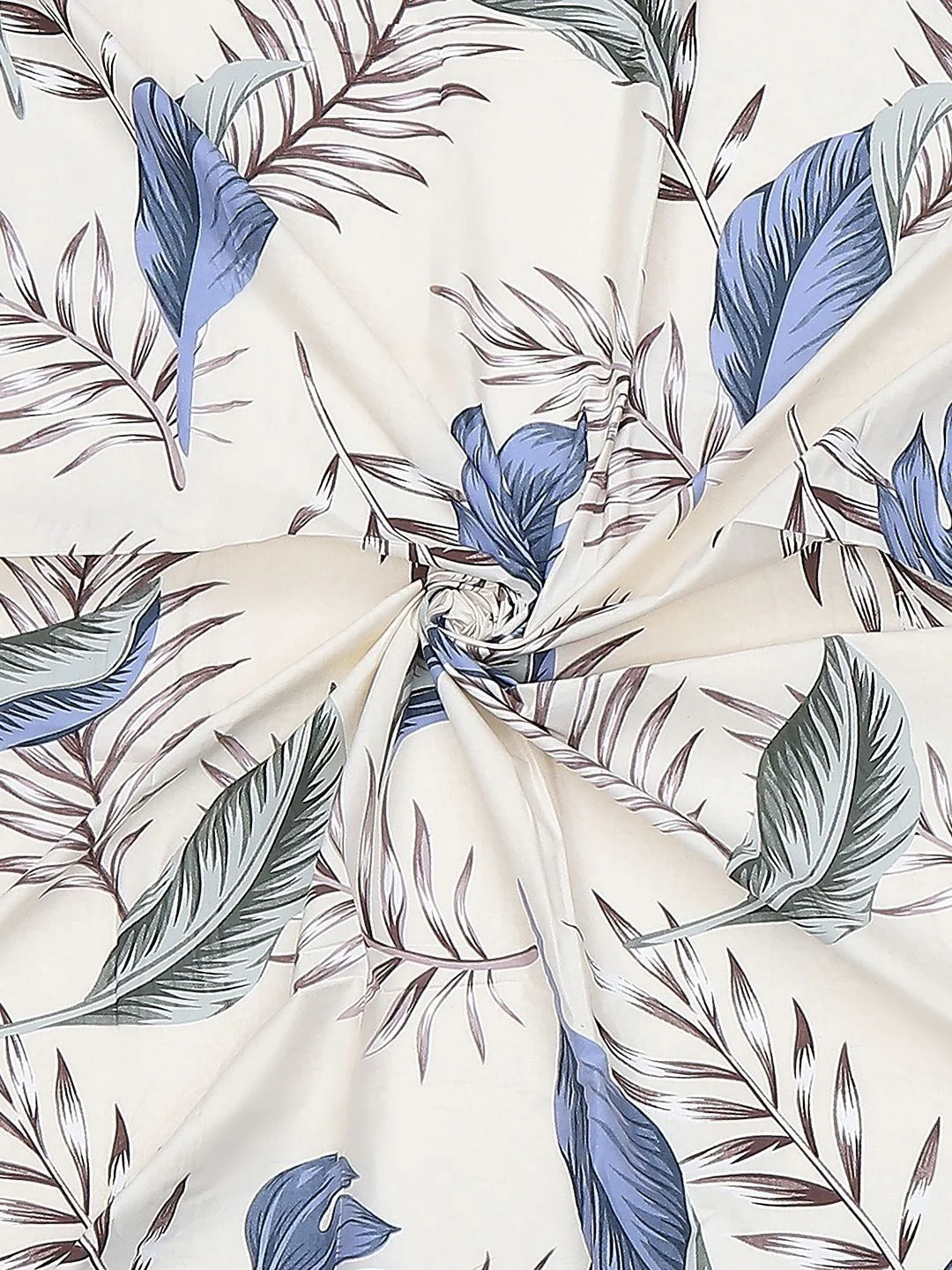 Monte Carlo White & Blue Pixel Ethnic Printed 120 TC Single Bedsheet Set 1.52 m x 2.30 m - Image 5
