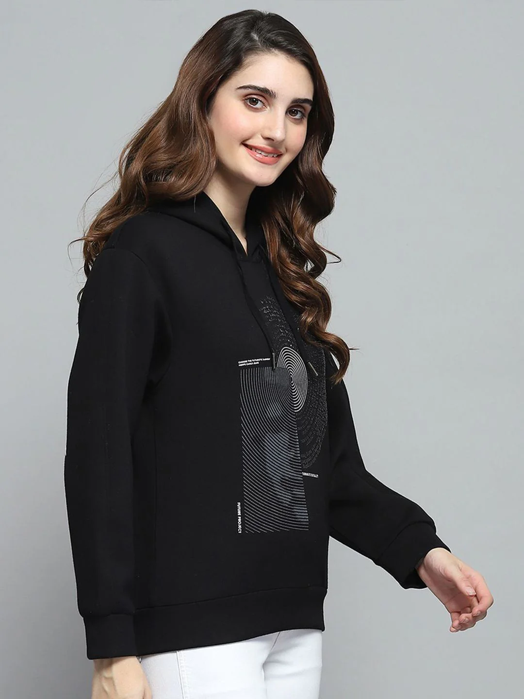 Monte Carlo Women Graphic Printed Hooded Sweatshirt - Image 3