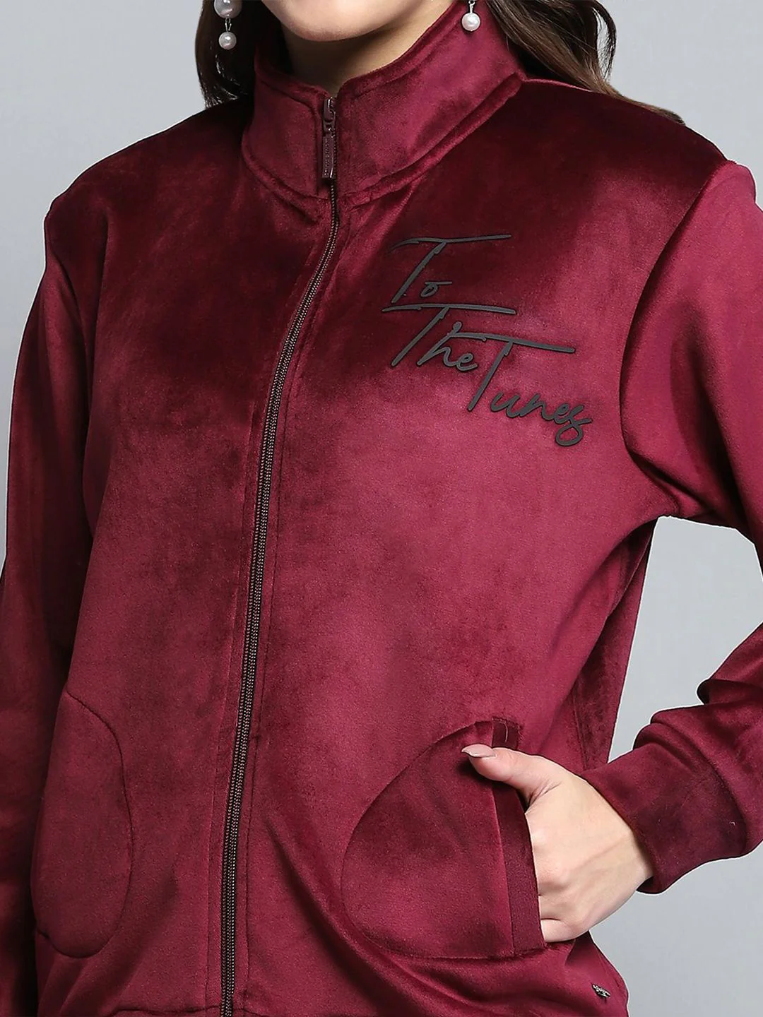 Monte Carlo Women High Neck Front-Open Sweatshirt - Image 2